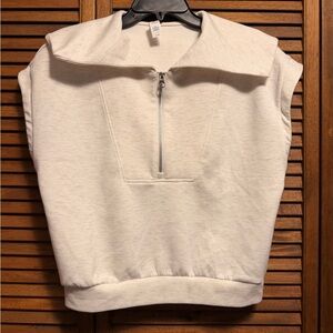 Yogalicious White Half-Zip Crew Neck Sweater